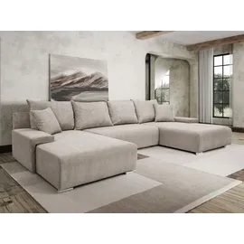 kaiser möbel Ecksofa, Sofa U form, Couch U form Livorno U stoff Poso Beige - Beige