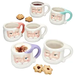6x Kaffeebecher Nikolaus 280ml 4 Farben Glühwein Pastell Weihnachten Pott Tasse