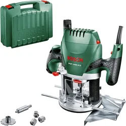 Bosch Oberfräse POF 1400 ACE - 3 x Spannzange, Fräser, Parallelanschlag, Absa...