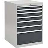 Quality, Werkstattschrank, Schubladenschrank H1019xB705xT736mm lichtgrau/anthrazitgrau 7 Schubl.Vollauszug (80700/1401AV 7035/ (70.50 cm, 101.90 cm)