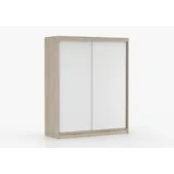 fabryka mebli idźczak Schwebetürenschrank Kleiderschrank Schrank 160 cm Sonoma/Weiß Bono 04 - Weiß