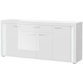 inn.furn Sideboard 182 x 86 cm Weiß Hochglanz