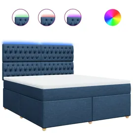vidaXL Boxspringbett mit Matratze Blau 180x200 cm Stoff