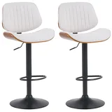 CLP 2er Set Barhocker Clawson Stoff walnuss/creme/schwarz