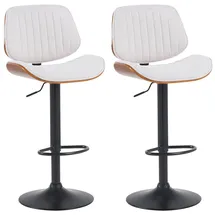 CLP 2er Set Barhocker Clawson Stoff walnuss/creme/schwarz