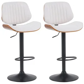 CLP 2er Set Barhocker Clawson Stoff walnuss/creme/schwarz