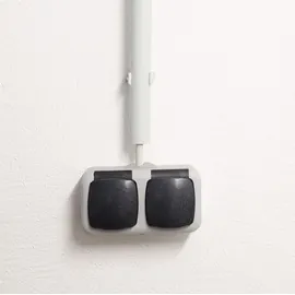 ChiliTec Doppelsteckdose IP44 Aufputz grau 1 St.