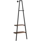 [en.casa] Wandgarderobe Bjørnafjorden Stahl Schwarz / Walnuss-Optik