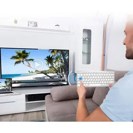 Retoo Tastatur Kabellose Wireless Keyboard mit Tasten, QWERTY Natürliches Tippen, 2,4 GHz, Funkverbindung, Kompatibel mit PC Notebook, Laptop Retoo