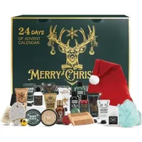 Adventskalender 2025 Herren 24PCS Bartpflege Set Grüner Elch