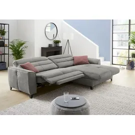 JOB Ecksofa Double-One Mikrofaser Grau Hellgrau