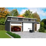 Lasita Maja Blockgarage »Hawaii«, BxT: 820 x 579,6 cm (Außenmaß), Holz - grau