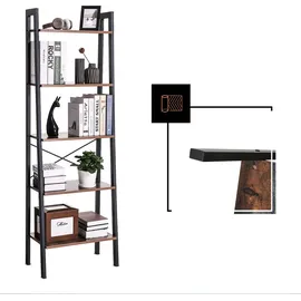 VASAGLE Bücherregal 56 x 34 x 172 cm Braun/Schwarz