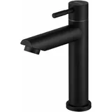 Mumu - Badarmaturen, Kaltwasserhahn für Badezimmer, Wasserhahn, Kaltwasserhahn, Säulenhahn, Wasserhahn, schwarzer Wasserhahn