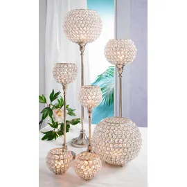 Home Affaire Kerzenständer Kristall Aluminium/Glas Silber