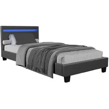 Juskys Polsterbett Paris 90 x 200 cm grau