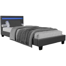 Juskys Polsterbett Paris 90 x 200 cm grau