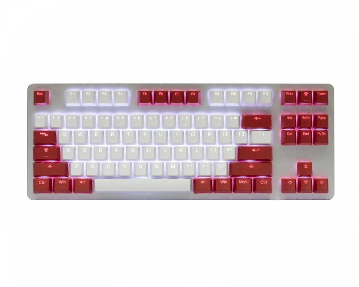 Tai-Hao PBT Doubleshot Shine-through 114-Key Keycap Set - Red Alarm