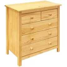 Möbilia Kommode 46 x 80 x 35 cm Natur lackiert / Beige