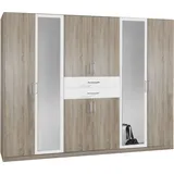WIMEX Drehtürenschrank Diver 270 x 207 x 58 cm Beige/Weiß