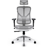 Diablo Chairs Diablo V-Basic Bürostuhl Schreibtischstuhl Chefsessel 3D Armlehnen Verstellbare Kopfstütze Wippfunktion Netzstoff (weiß/grau)