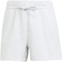 adidas Damen Essentials SMALL Logo Feel Cozy Shorts, Light Grey Heather/White, L