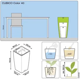LECHUZA Cubico Color 40 Komplettset 40 x 40 x 75 cm weiß