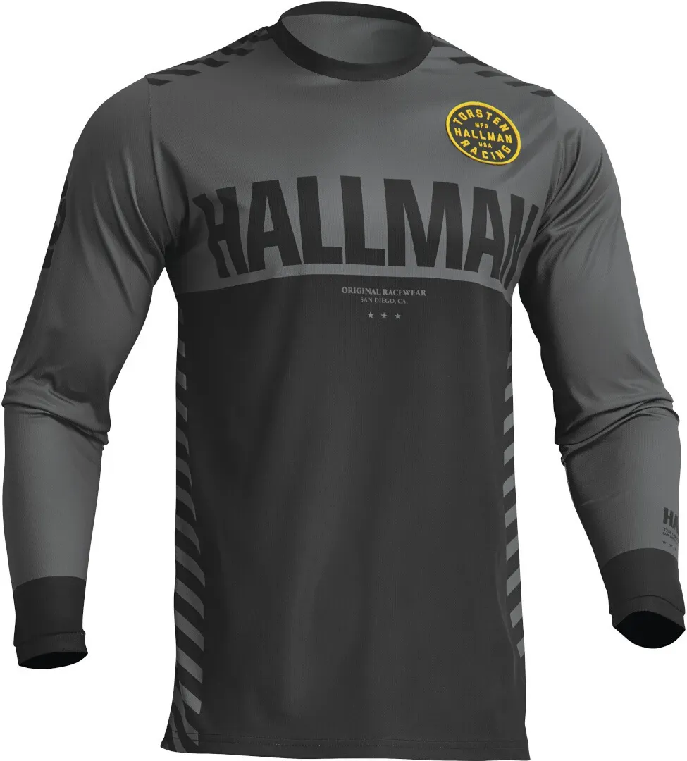 Thor Hallman Differ Slice Motorcross jersey, zwart-grijs, M Voorman