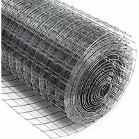Wiltec Maschendrahtzaun 50 cm hoch 0,75 mm stark 19x19 mm Maschengröße, Volierendraht 4-Eck aus Stahl verzinkt, Drahtgitter, Vogeldraht