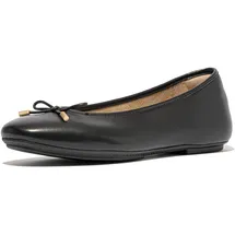 FitFlop DELICATO Bow Soft Leather Ballet Flats Black