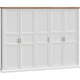 Home Affaire Kleiderschrank HOME AFFAIRE "Tara", weiß (weiß matt, pacific walnut), B:291cm H:227cm T:59cm, MDF, Spanplatte, Schränke, Kleiderschrank Drehtürenschrank, lackiert mit wasserbasiertem UV-Lack, in 4 Breiten