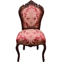 Casa Padrino Barock Esszimmerstuhl Polyester bordeaux