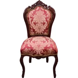 Casa Padrino Barock Esszimmerstuhl Polyester bordeaux