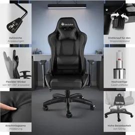 Tectake Twink Gaming-Stuhl Schwarz