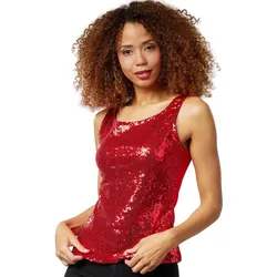 tectake® Pailletten-Träger-Top
