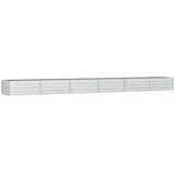 vidaXL Garten-Hochbeet verzinkter Stahl rechteckig 600 x 80 x 45 cm Silber