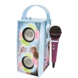 Lexibook Disney Die Eiskönigin - Tragbarer Bluetooth-Lichtlautsprecher mit Mikrofon, Stereoanlage, Lichteffekten, Karaoke, Kabelloser, USB, SD-Karte, Akku, Blau/lila, BTP180FZZLXB