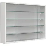 MID.YOU Hängevitrine Drivalo, Weiß, Glas 4 Fächer, 75x55x12 cm hängend Wohnzimmer, Wohnwände, Vitrinenschränke
