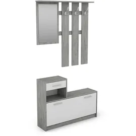 byLIVING Tamina 97 x 190 x 25 cm grau-weiß mit Spiegel