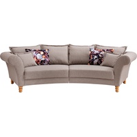 Big-Sofa HOME AFFAIRE "Tassilo" Sofas Gr. B/H/T: 350cm x 95cm x 110cm, Struktur fein, Big-Sofa halbrund, grau (taupe)