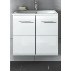 inn.furn Waschtisch-Unterschrank 2-türig 60 x 55 x 46 cm Weiß Hochglanz