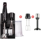 KeMar Kitchenware Stabmixer KSM-1000 Stabmixer-Set, 1000 W, 17.000 U/min Aufbewahrungsständer Messbecher Titan Klinge schwarz