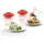 LéKué OVOS, 2-teiliges Set (Würfel + Zylinder), weiß, Silikon, transparent