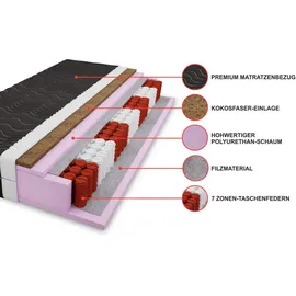 Deine Möbel 24 Taschenfederkernmatratze 80 x 200 cm H4