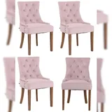 CLP Esszimmerstuhl Aberdeen Samt pink 4er Set