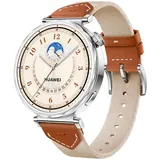 Huawei Watch GT 5 41 mm Silber Textilarmband Hellbraun