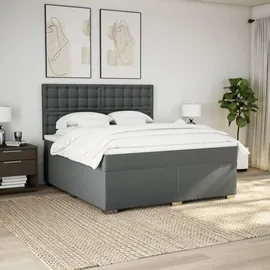 vidaXL Boxspringbett 180 x 200 cm Dunkelgrau