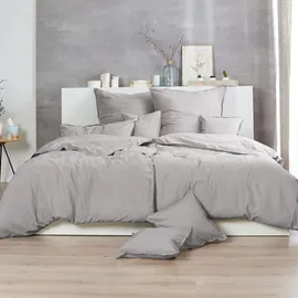 H. G. Hahn Kissenbezug Renforce Unifarben Beige 40 x 80 cm