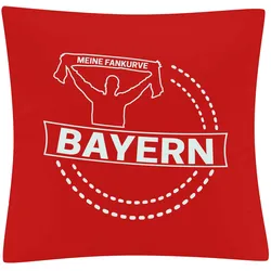 multifanshop Kissenbezug - Bayern - Meine Fankurve - Druck weiß - Kissen