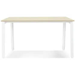 Kadima Design Bürotisch Naturholz-Optik  160x80cm  Homeoffice zeitlos praktisch  beige-weiß  Schreibtisch